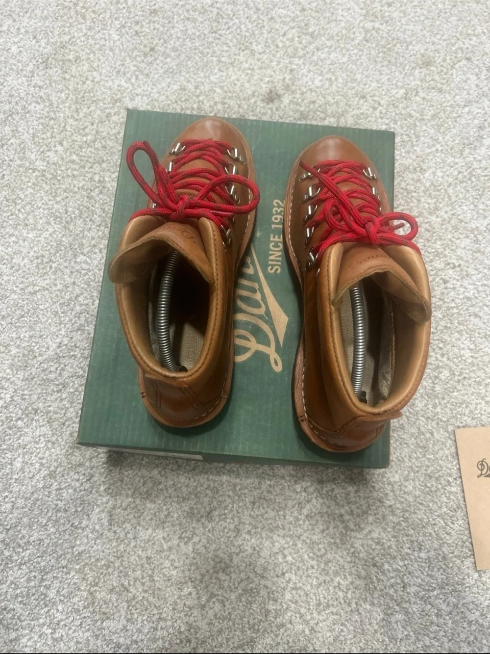 Danner Tan Leather Hiking Boots with Red Laces